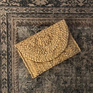 Woven Tan Clutch